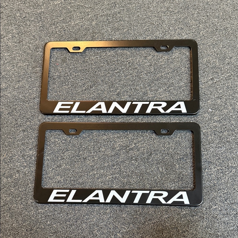Hyundai Elantra Black Metal License Plate Frame Set